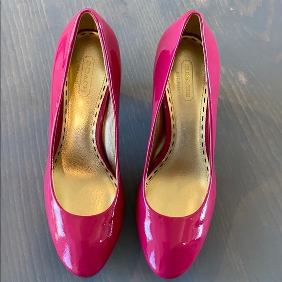 Coach pink Patent Heels excellent condition.
